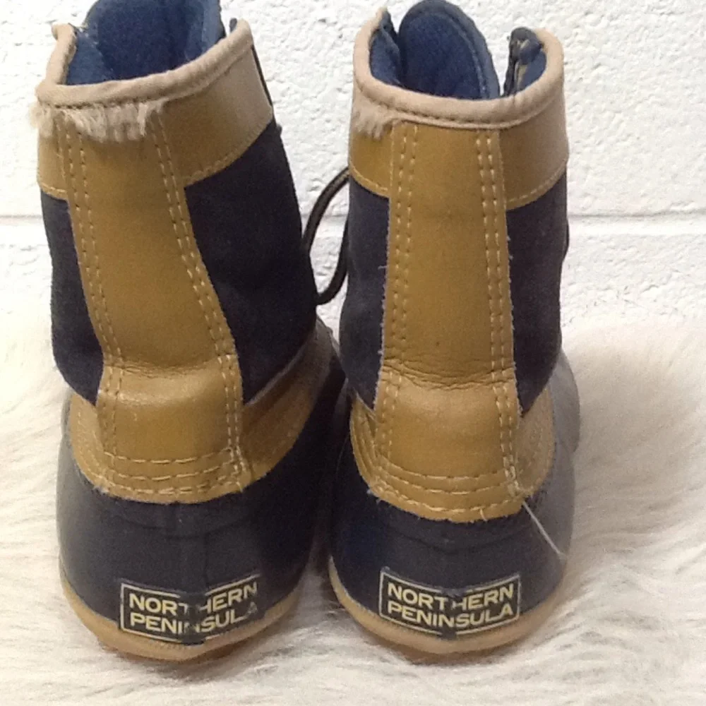 Northern Peninsula Navy Blue Duck Boots‎ Sz 6